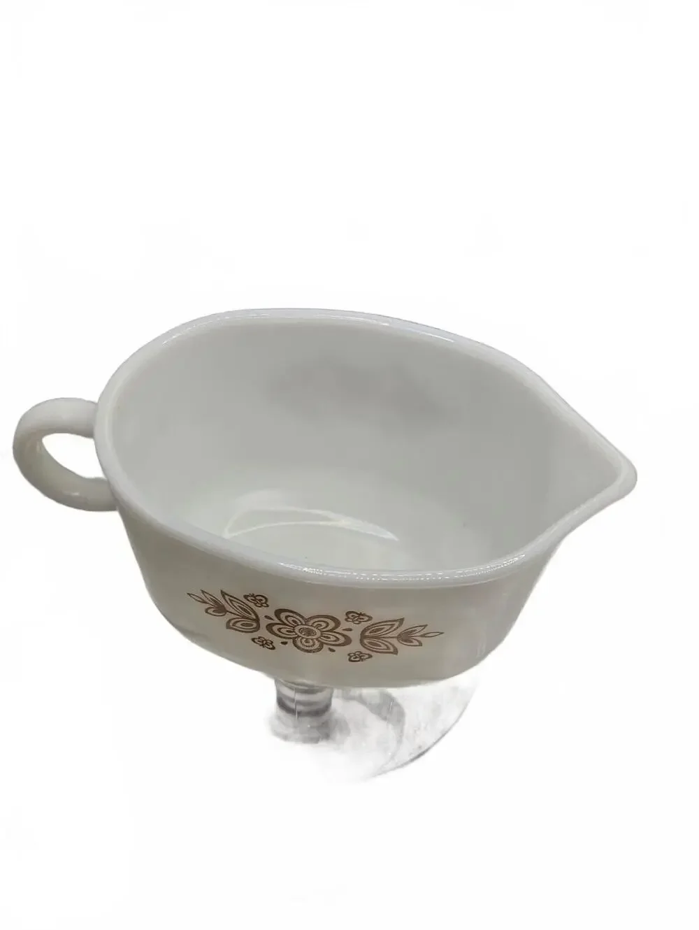 Vintage Golden butterfly gold Pyrex corningware Milk Glass gravy boat